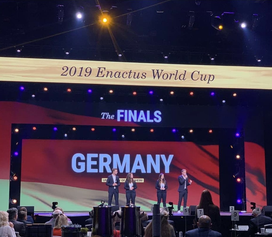 Team Germany on stage at the Enactus World Cup finals